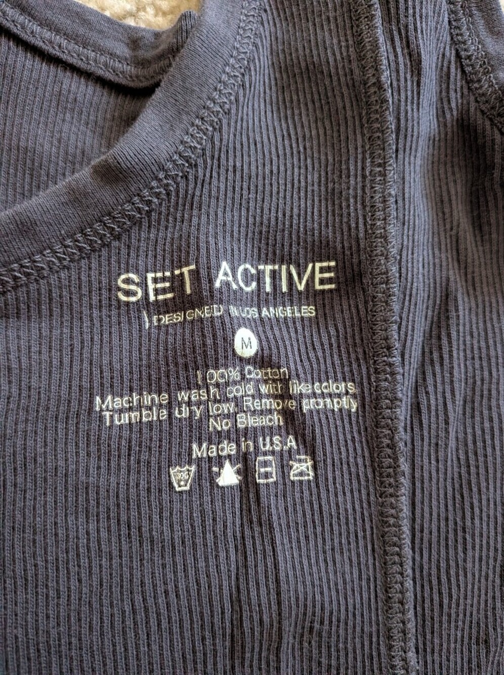 SET Active Ribbed Racerback Tank Top - Charcoal - Picture 4 of 5